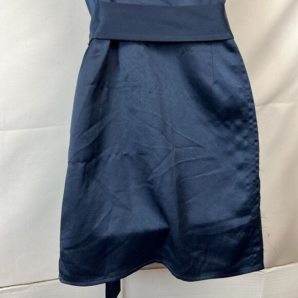 Marissa Webb collective one shoulder tie dress Flaws size 0 Navy Blue - Picture 10 of 12
